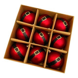 Bola De Natal Vermelha Com Cinto 6cm - 9 Und