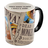 Mug Mágico One Piece Anime Wanted Taza Termica Pocillo