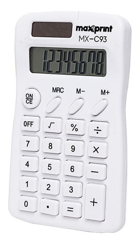 Calculadora De Bolso Eletrônica Mxc92 8 Digítos Maxprint Cor Branco