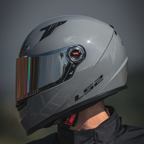 Capacete Moto Ls2 Ff358 Monocolor Preto Cinza Integral