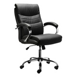  Femmto Silla Escritorio Oficina Postural Pc Computadora Ergonómica  Negra Con Tapizado De Cuero Sintético