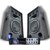 Combo Par De Bafles 10'' 150w + Consola Potenciada 900w Bt