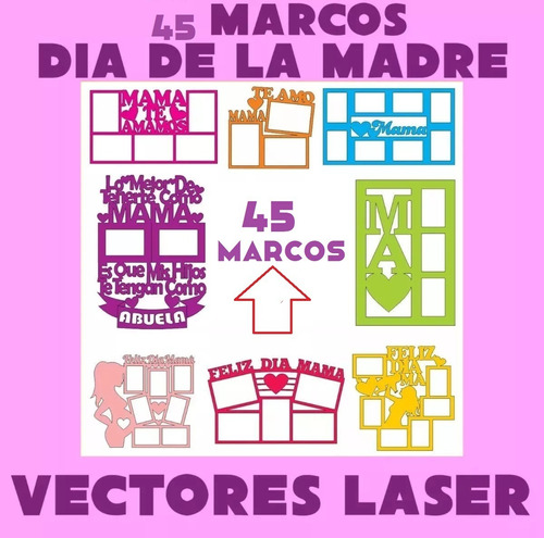 45 Vectores Día De Las Madres Porta Retratos Corte Láser Cnc