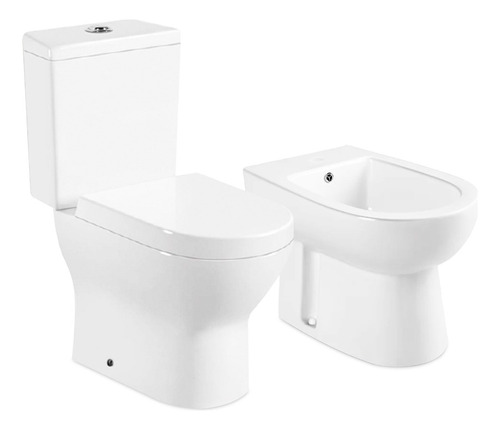 Juego Baño Moderno Inodoro Deposito Dual Bidet Tapa Soft