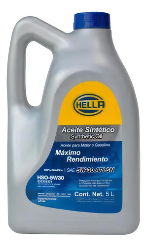 Aceite Motor 5w30 Sintetico Hella Presentación Oficial 5 Lts