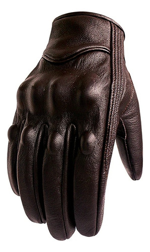 Guantes Touch Para Moto, Con Protecciones, De Piel Auténtica