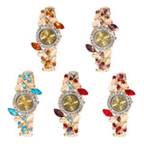 Weicam Mujeres 5 Pack Reloj De Lujo Pulsera Diamante Flor Se