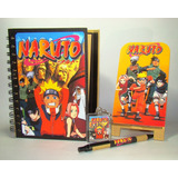 Libreta Anime Naruto, Portacelular, Esfero, Llavero.