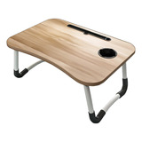 Mesa Plegable Para Cama Y Notebook Multifuncional De Madera Color Madera Oscuro G-4 P-2