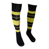 Kit 12 Pares Meião Futebol Borussia Preto Com Amarelo Adulto