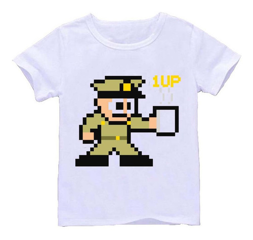 Remera Blanca Adultos  8 Bits Pixeles Pixel R208