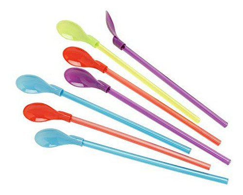 Cucharas Pajita De Colores (1 Pack De 8)