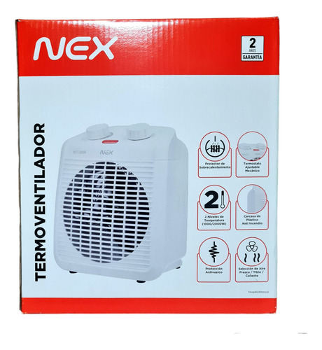 Calefactor Termoventilador Nex 2000w 2 Niveles Termostato