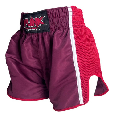 Short Muay Thai Basic Punk Vinho/vermelho