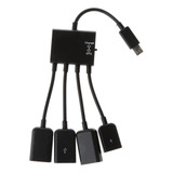 Hub Micro Usb 4 En 1 Macho A Hembra Three 2.0 Host Otg