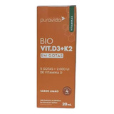 Vitamina D3 + K2 Em Gotas 20ml - Puravida