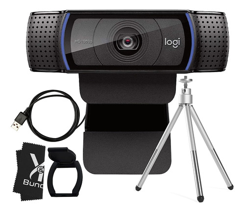 Paquete De Logitech Webcam C920 Hd Pro Trípode, Obtura...