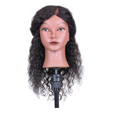 Maniquí Dummy Head De Cabello Humano Negro Para Cabeza