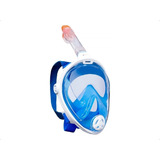 Mascara Snorkel Equipo Buceo Antiparra Full Face Para Go Pro Color Azul Talle L-xl