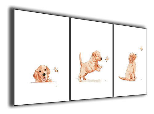 Quadro Decorativo Cachorro Cão Golden Retriever Animal Sala