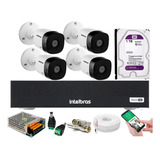 Kit Intelbras 4 Cam 1220b G4 Full Hd 1080p 2m Dvr 4 Mhdx 3104 Fullhd 1080p Intelbras Hd 1 Tb Wd Purple Homologado