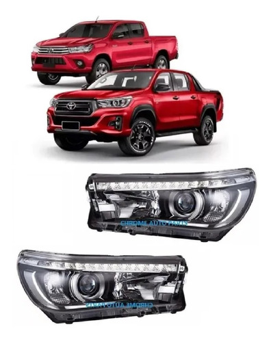 Par Farol Toyota Hilux Sr-x 2016 2017 2018 Com Led Par