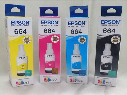 Kit 4 Tinta Eps T664 L110 120 200 210 220 300 310 375 380 