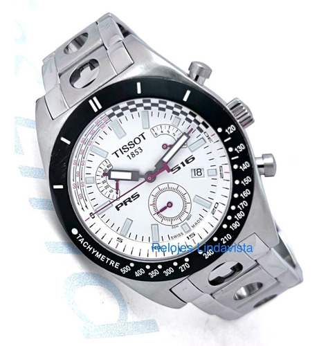 Reloj Tissot Prs 516 Blanco Cronógrafo Acero