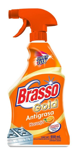 Desengrasante Líquido Brasso Gold Antigrasa Naranja 650ml