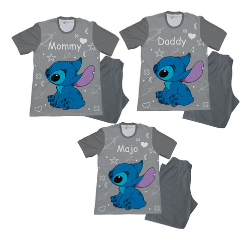 Pijama Familia Stich Lilo Y Stich Combo Set X3