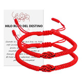 Par Pulseras Parejas Novios Hilo Rojo Destino Distancia B013