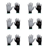 Guantes Nylon De Poliuretano Talla M, 6 Pares, Pretul