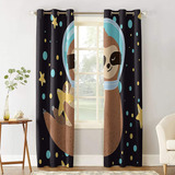 Cortinas De Tela De Poliéster Sloth Privacy Juego De C...