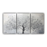 90x45cm Set 3 Canvas Colores Bastidor Madera Flores