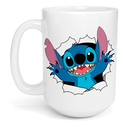 Taza Cerámica Gigante 425 Ml Stitch Hello Café Té 