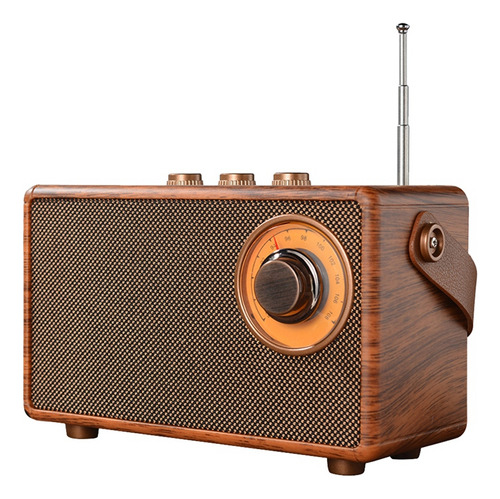 Radio Fm Retro, Altavoz Portátil De Madera Con Bluetooth, Ba