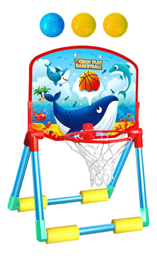 Cesta De Basquete De Piscina Flutuante De Plástico Com 3