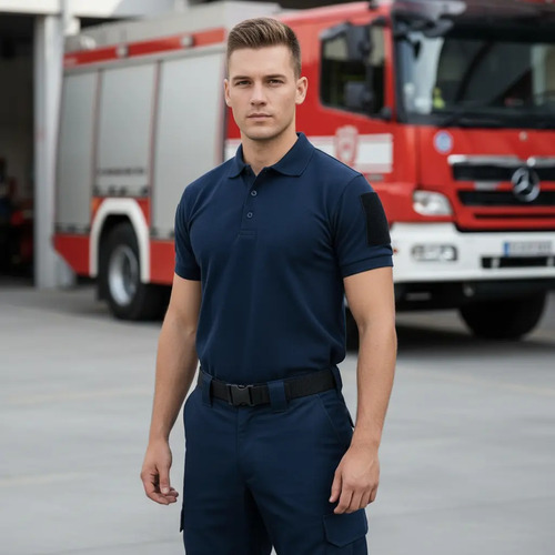 Conjunto Pantalon Camisa Polo Traje Azul Marino Policia