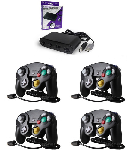 4 Controles Para Gamecube Y Adaptador Para Wii U Y Switch