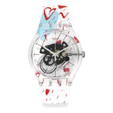 Reloj Swatch Love Draft Suok144-011 Color De La Correa Multicolor Color Del Bisel Transparente Color Del Fondo Transparente