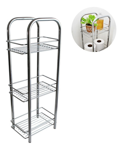 Organizador 3 Estantes Cromado Baño Cocina