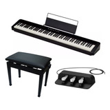 Kit Piano Casio Px-s1000 Bk + Banco Cb30 + Pedal Triplo Sp34