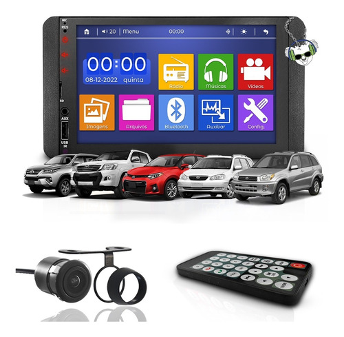 Kit Multimídia Universal Mp5 2din 7 Bluetooth Espelha Toyota