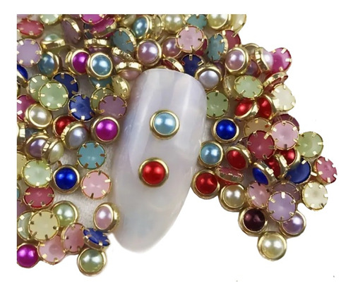 200 Pzs Decoración 3d Uñas, Perlas Coloridas, Accesorios Diy