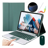 Funda Con Teclado+mouse+lápiz Para Galaxy Tab A8 10.5 In