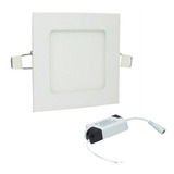 3 Luminaria Plafón Led Luz Blanca Cuadrada Empotrable 9w