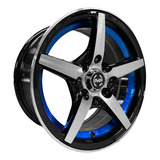 Paquete 4 Rines 13 8x100/114.3 Bmf Blue Un Cut Matiz Tsuru