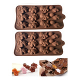 Pack X2 Moldes De Chocolate De Dinosaurio Color Marrón Pastelería Cl