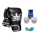 Combo Guantes Ch Vendas Protector Bucal Boxeo Kick Boxing 