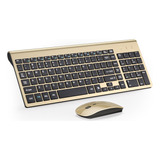 Wireless Keyboard And Mouse Ultra Slim Combo, 2.4g Silent Co